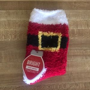 🌟4/$10 Sale🌟Make the Season Bright Cozy Socks Santa Holiday Ladies 4-11